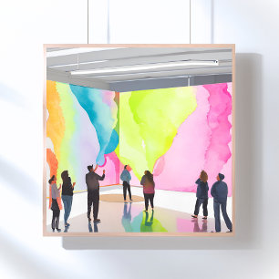 Art Gallery   Modern Contemporary Watercolor Poster