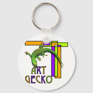 art gecko keychain