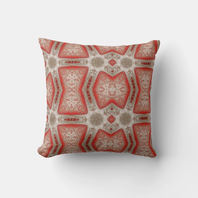 Art géométrique moderne Feuille blanc Coussin (Recto)