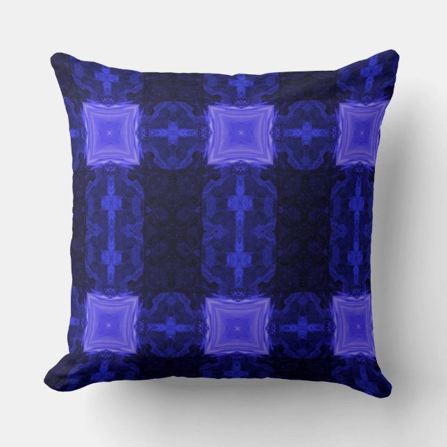 Art géométrique moderne Sapphire Blue Navy Coussin (Recto)