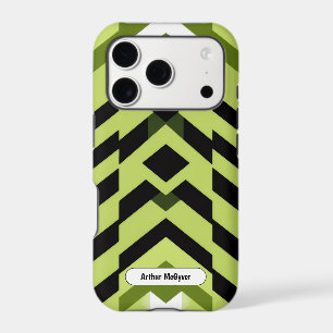 Art géométrique vert wasabi noir moderne