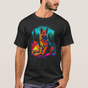 Art German Shepherd Dog Camping T-Shirt