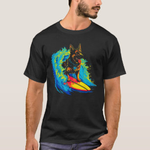 Art German Shepherd Dog Cool Surf T-Shirt