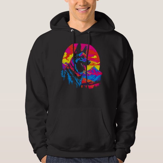 Art German Shepherd Dog Hike Hoodie (Front)