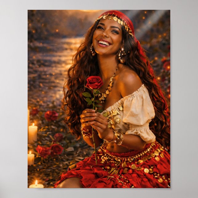 art gitan || affiche gitane rouge 🌹 (Devant)