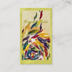 Art Glass Leaves Colourful Business Card