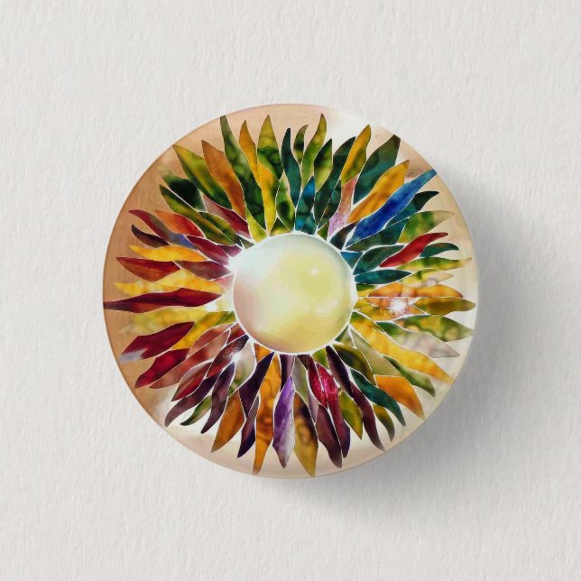 Art Glass Pearl Jewel Design Bride Button (Front)