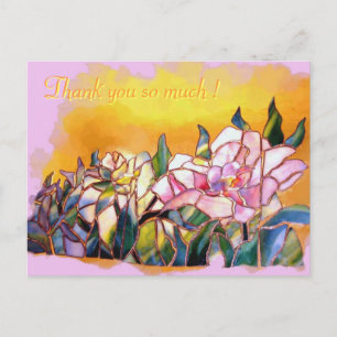 Art Glass Peony Merci belle carte
