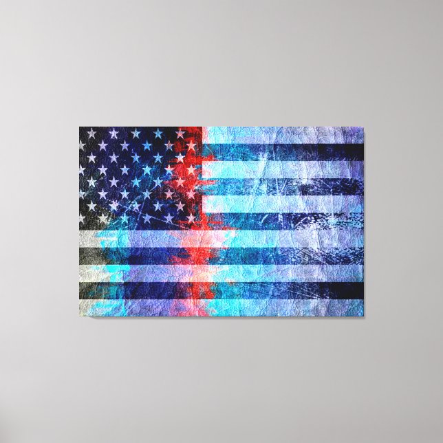 Art Grunge American Flag #6 Canvas Print (Front)