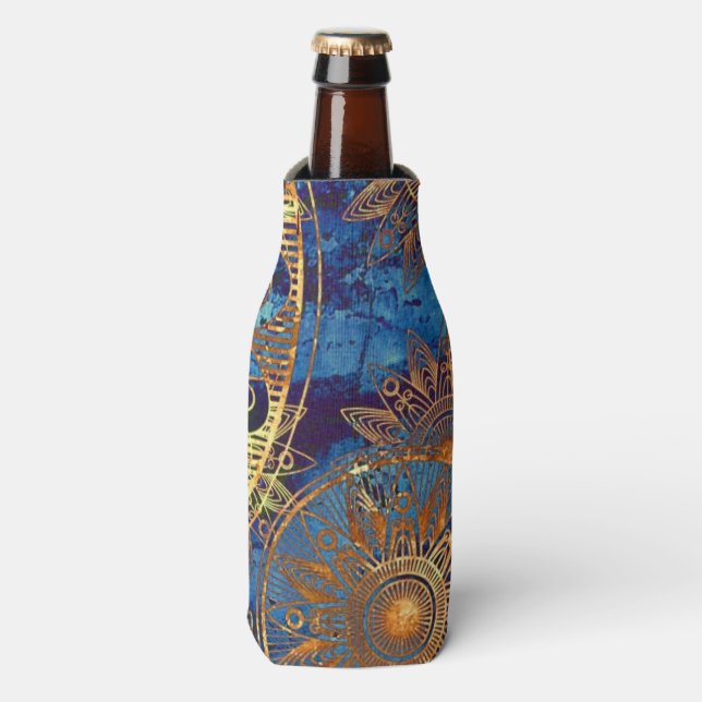 Art grunge pattern bottle cooler (Bottle Front)