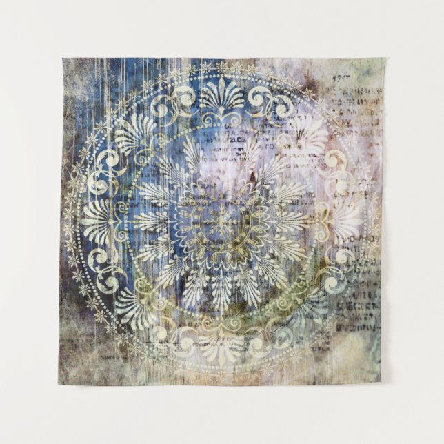 art grunge vintage textured background with tradit tapestry (Front)