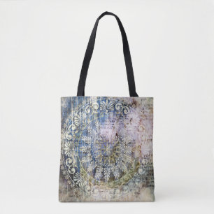 art grunge vintage textured background with tradit tote bag