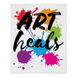 Art Heals Art Therapist Therapy Poster