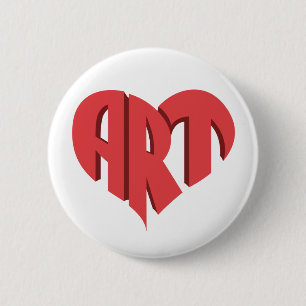 Art Heart 2 Inch Round Button