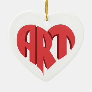 Art Heart Ceramic Ornament