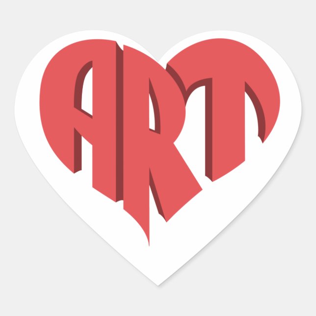 Art Heart Heart Sticker (Front)