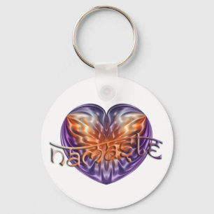 ART Heart NAMASTE Keychain