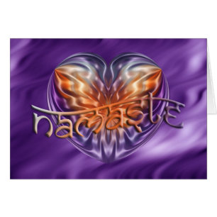 ART Heart NAMASTE lila waves