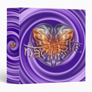 ART Heart NAMASTE   violet swirl Binder