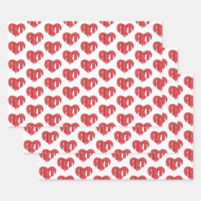 Art Heart Wrapping Paper Sheet (Set)