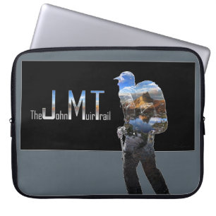 Art - Hiker Silhouette - John Muir Trail Text Laptop Sleeve
