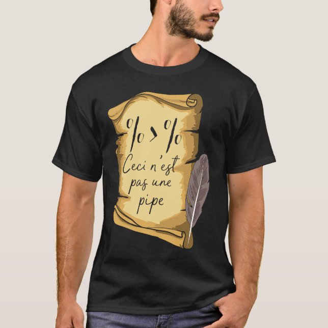 Art History Ceci n'est Pas Une Pipe Data Scientist T-Shirt (Front)