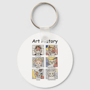 Art History Funny Cat Art Lover Painting Painter A Keychain