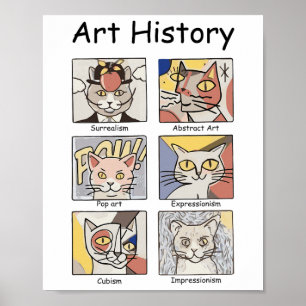 Art History Funny Cat Art Lover Painting Painter A Poster