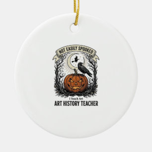 Art History Teacher Shirt with Spooky Pumpkin Engr Ceramic Ornament
