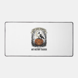 Art History Teacher Shirt with Spooky Pumpkin Engr Desk Mat