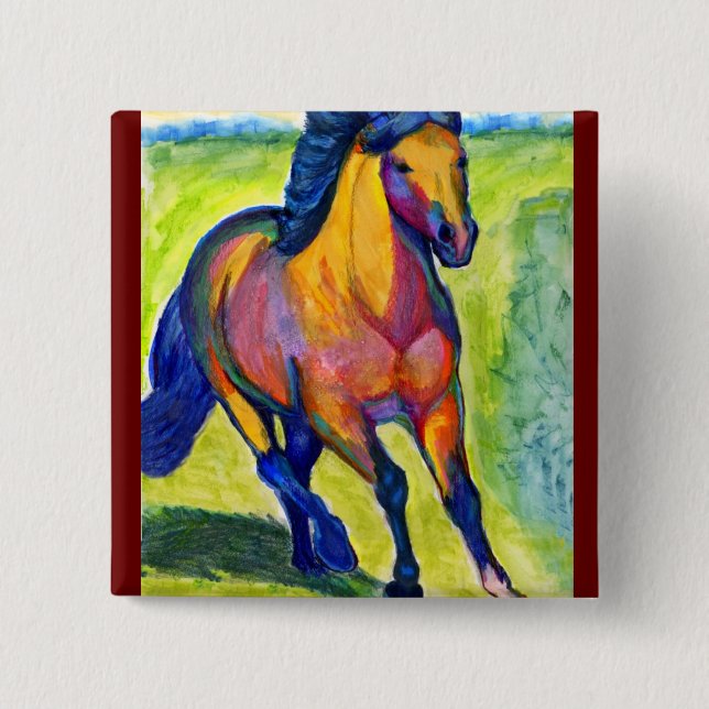 Art Horse 2 Inch Square Button (Front)