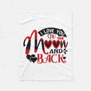 Art I Love You To The Moon Couple Fleece Blanket