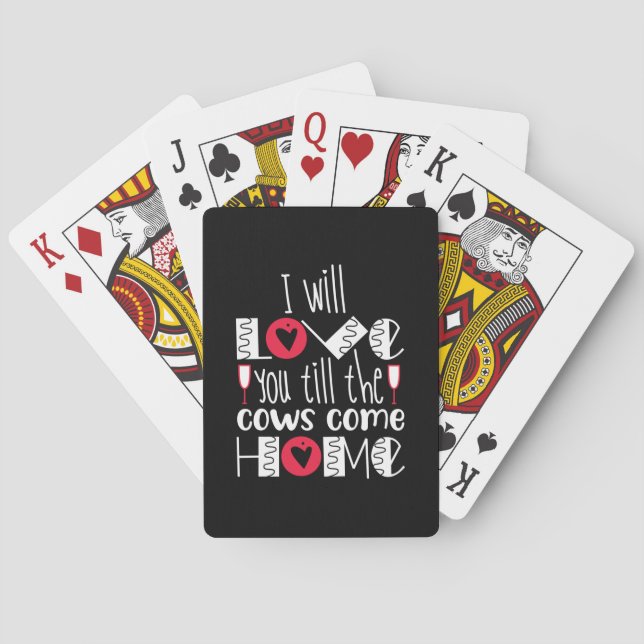 Art I Will Love You Couple Playing Cards (Back)