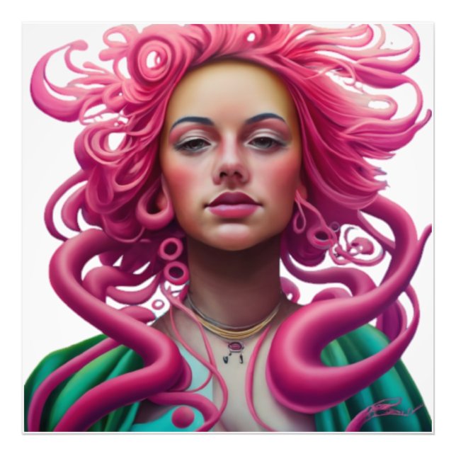 Art Illustartion Manga Portrait PopArt Psychedelic Photo Print (Front)