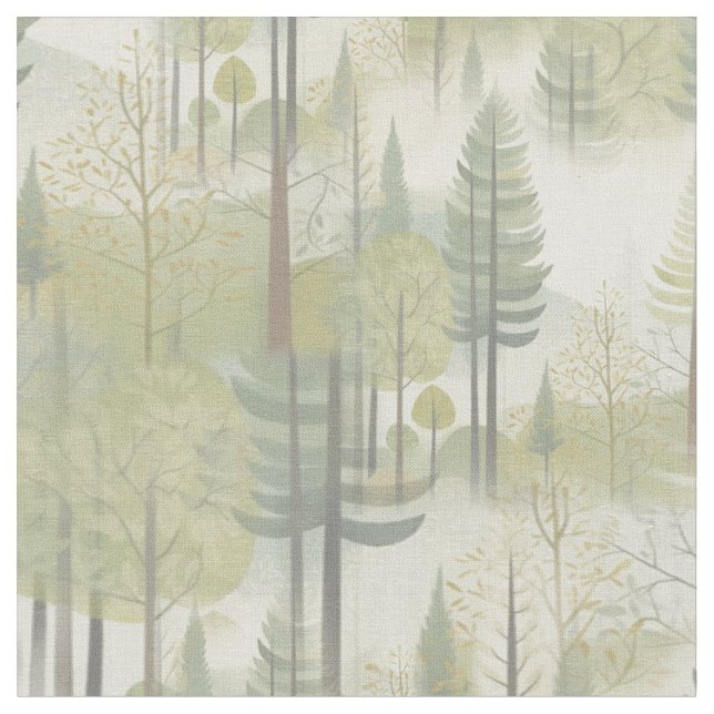 Art illustration of pine trees in a modern-style fabric (Close Up)
