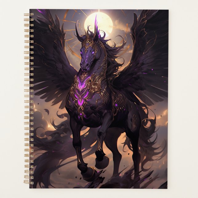 Art Imaginaire noir violet Unicorne (Devant)