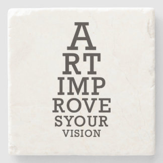 Art Improves Your Vision Eye Chart Stone Coaster