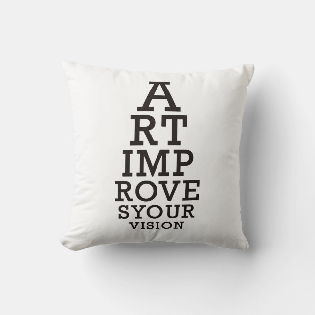 Art Improves Your Vision Eye Chart  Throw Pillow (Front)
