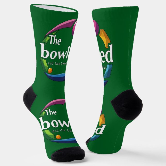 "Art in Motion: Circular Lawn Bowls Bowled Logo, Socks (Angled)