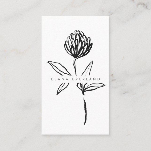 Art Ink Minimalist Flower Botanical Appointment Card (Front)