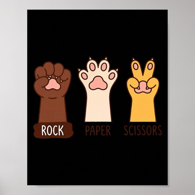 Art Ironic Dog Paws Rock Paper Poster (Front)