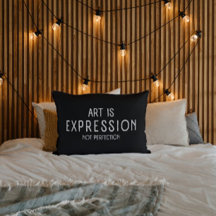 Art Is Expression Not Perfection Throw Pillow