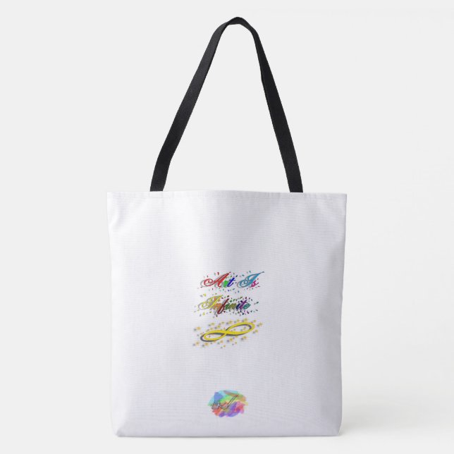 Art Is Infinite with Bertie Bunny Tote Bag (Front)