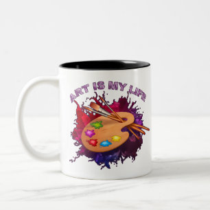 Art is my life Two-Tone coffee mug