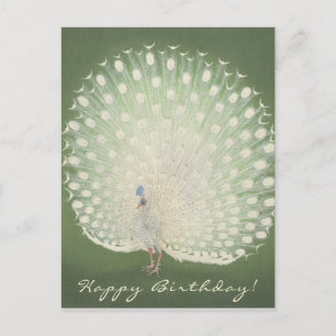 Art japonais   Paon   Carte postale Anniversaire