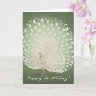 Art japonais vintage | Carte d'anniversaire Peacoc
