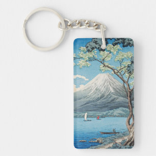 Art japonais vintage du mont Fuji et du lac Yamana