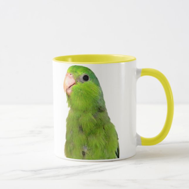 Art jaune de tasse de tasse de Parrotlet de vert (Droite)