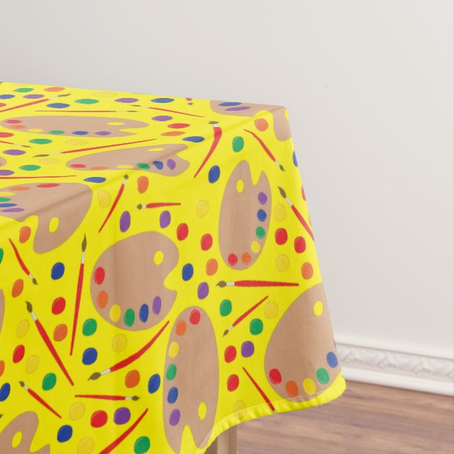 Art Kids Birthday Party Painting Tablecloth (In Situ)