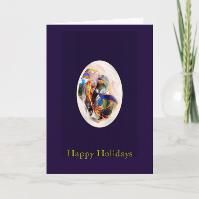 Art Koi Fish Elégant Happy Holidays Carte de voeux (Devant)
